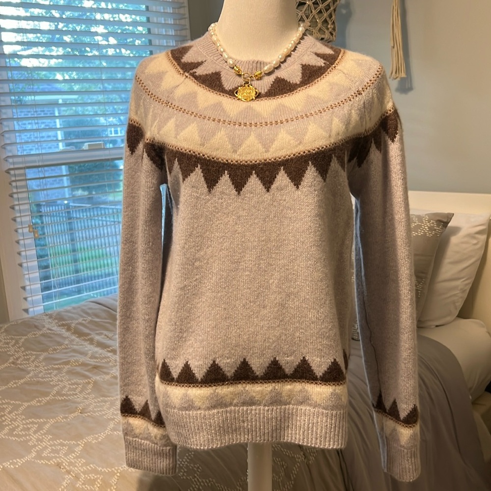 Magaschoni 100 percent Cashmere Argyle Sweater